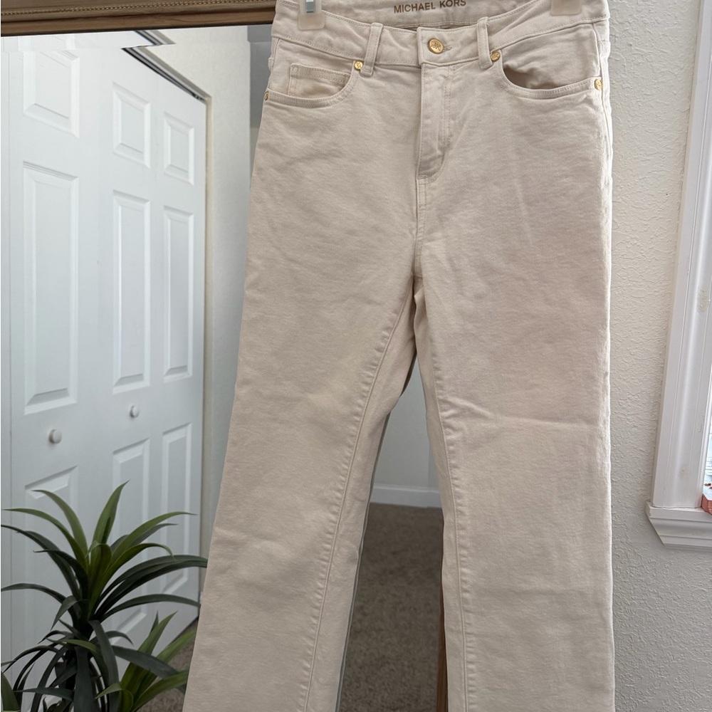 Michael Kors Beige Straight Leg Jeans
